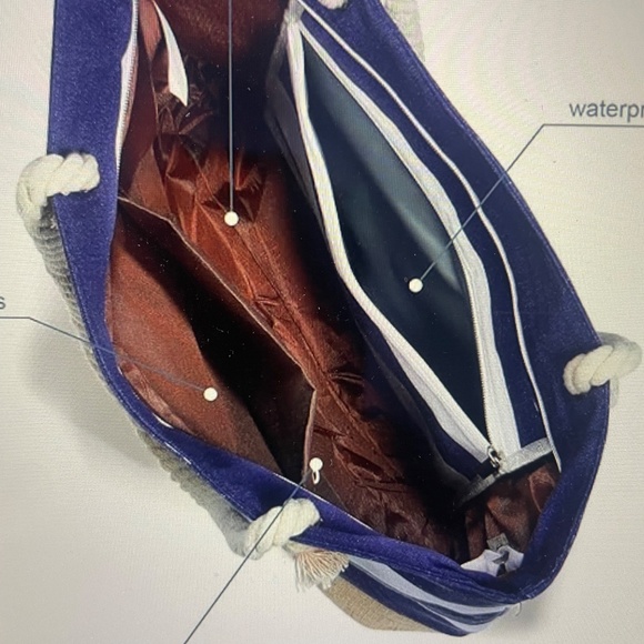 Beach Bag and Drinking Glass with lid and reusable straw - Picture 4 of 16